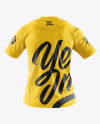 Download Men S T Shirt With Mini Eyelet Fabric Mockup In Apparel Mockups On Yellow Images Object Mockups