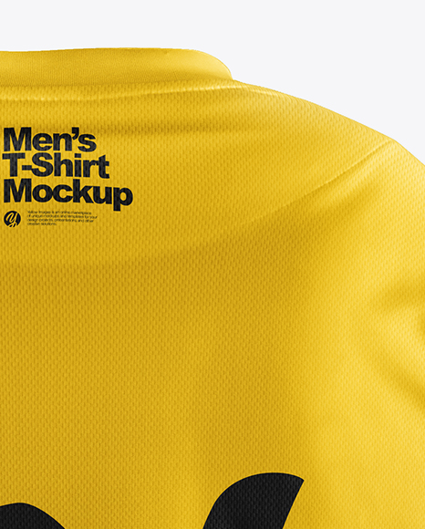 Men S T Shirt With Mini Eyelet Fabric Mockup In Apparel Mockups On Yellow Images Object Mockups