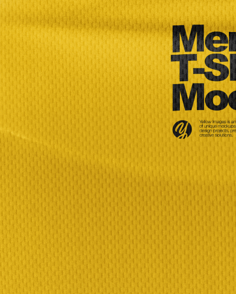 Men S T Shirt With Mini Eyelet Fabric Mockup In Apparel Mockups On Yellow Images Object Mockups