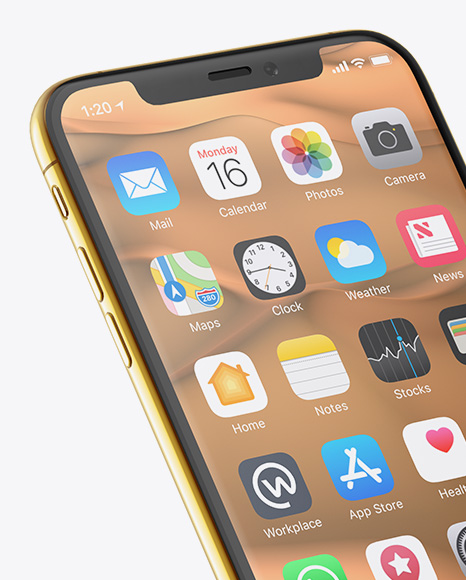 Download Apple Iphone X Mockup In Device Mockups On Yellow Images Object Mockups PSD Mockup Templates