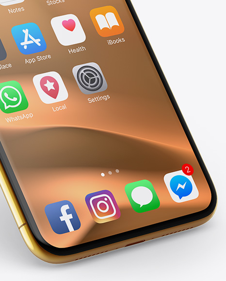 Apple Iphone X Mockup In Device Mockups On Yellow Images Object Mockups