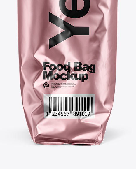 Matte Metallic Food Bag Mockup PSD #1
