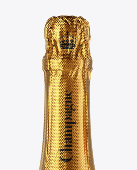 White Wine Bottle with Foil Mockup PSD #7