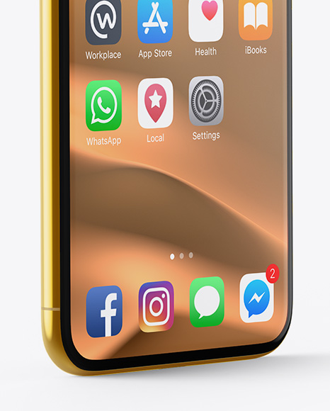 Apple Iphone X Mockup In Device Mockups On Yellow Images Object Mockups