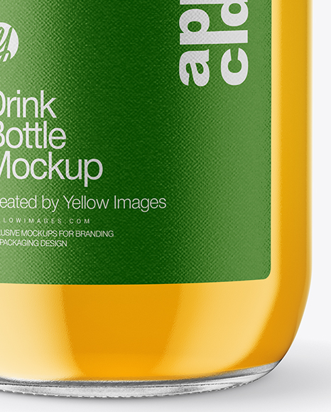Clear Glass Drink Bottle Mockup PSD #1