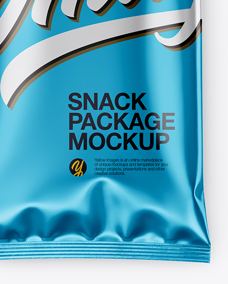 Metallic Snack Package Mockup PSD #1