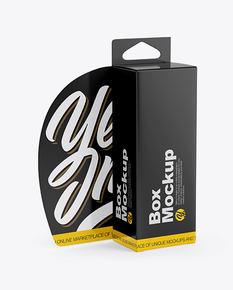 Download Glossy Box Mockup In Box Mockups On Yellow Images Object Mockups