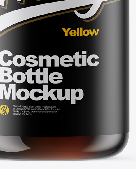 Amber Cosmetic Bottle Mockup PSD #1