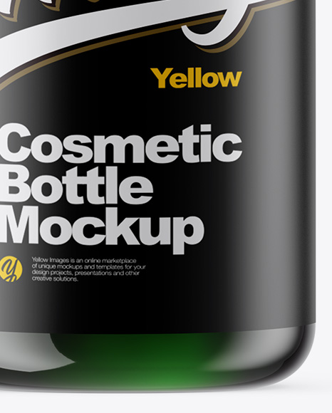 Green Cosmetic Bottle Mockup PSD #1