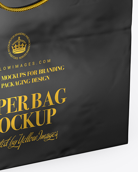 Download Square Glossy Paper Bag Mockup In Bag Sack Mockups On Yellow Images Object Mockups Yellowimages Mockups