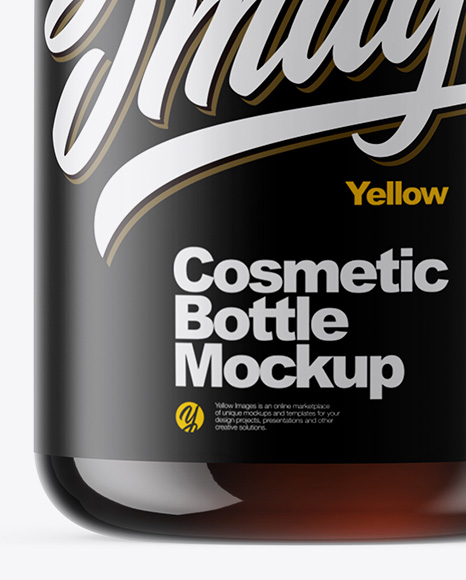 Amber Cosmetic Bottle Mockup PSD #4