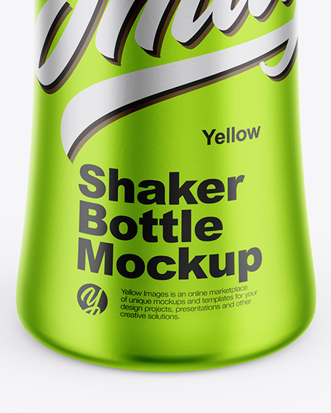 Metallic Shaker Bottle Mockup In Bottle Mockups On Yellow Images Object Mockups