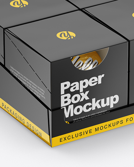 Download Paper Box Mockup In Box Mockups On Yellow Images Object Mockups