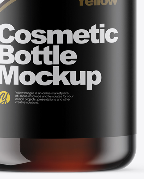 Amber Cosmetic Bottle Mockup PSD #5