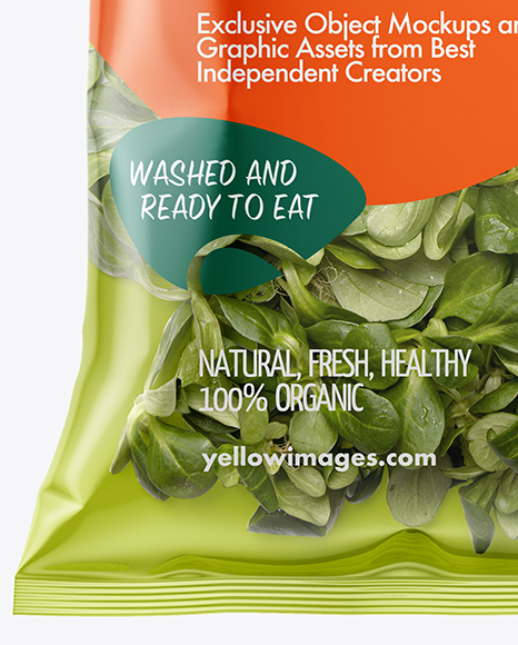 Download Plastic Bag With Corn Salad Mockup In Bag Sack Mockups On Yellow Images Object Mockups PSD Mockup Templates