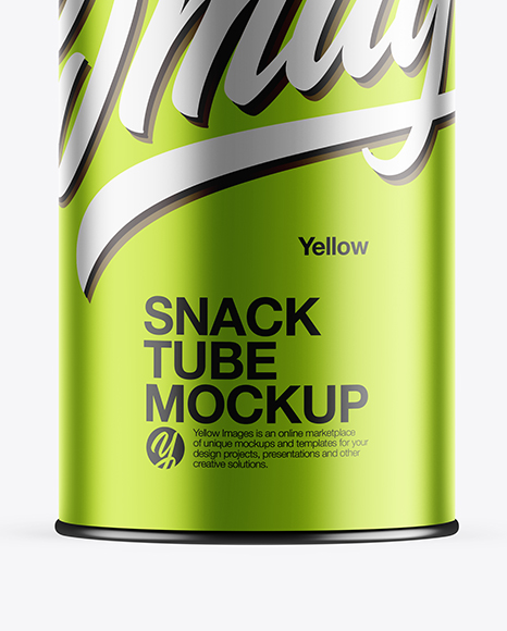Metallic Snack Tube Mockup PSD #1