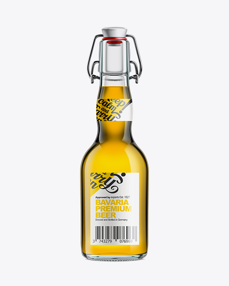 Glass Bottle with Gold Beer and Swing Top Closure 330ml PSD #7