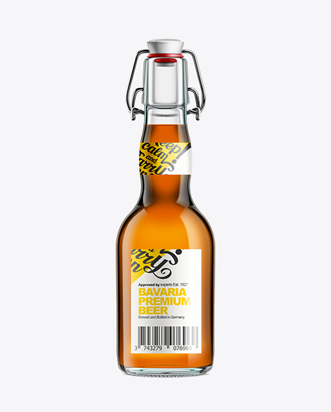 Glass Bottle with Amber Ale and Swing Top Closure 330ml - Free Download