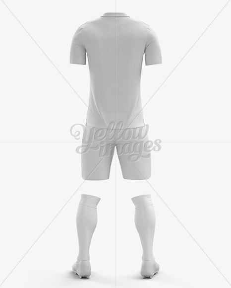 Full Soccer Kit Back View In Apparel Mockups On Yellow Images Object Mockups