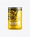 Download 907g Protein Jar with Shrink Label Mock-Up in Jar Mockups on Yellow Images Object Mockups