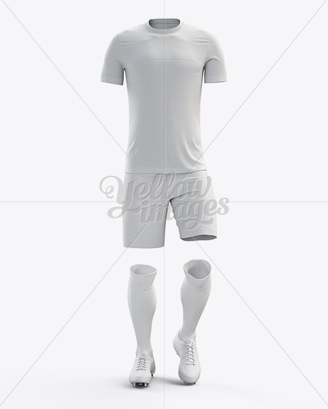 Download Full Soccer Kit Front View In Apparel Mockups On Yellow Images Object Mockups PSD Mockup Templates