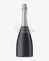 Download Matte Black Glass Champagne Bottle Mockup - Front View in Bottle Mockups on Yellow Images Object ...