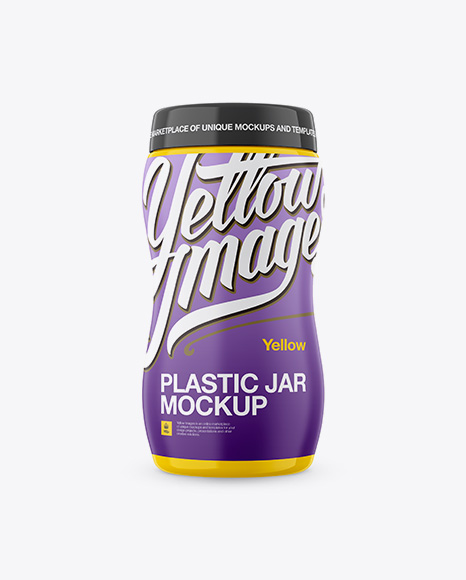 Download Glossy Plastic Jar Mockup in Jar Mockups on Yellow Images Object Mockups