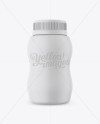 Matte Plastic Jar in Shrink Sleeve Mockup on Yellow Images Object Mockups