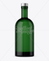 Green Glass Absinthe Bottle Mockup on Yellow Images Object Mockups