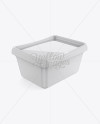 Glossy Butter Tub Mockup - Halfside View (High-Angle Shot) - Free