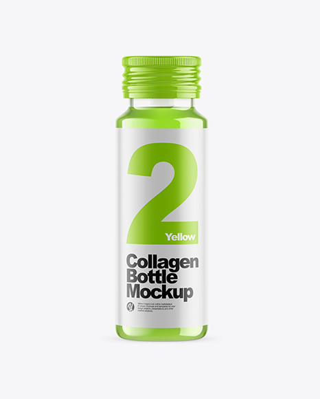 Clear Glass Collagen Bottle Mockup PSD #2