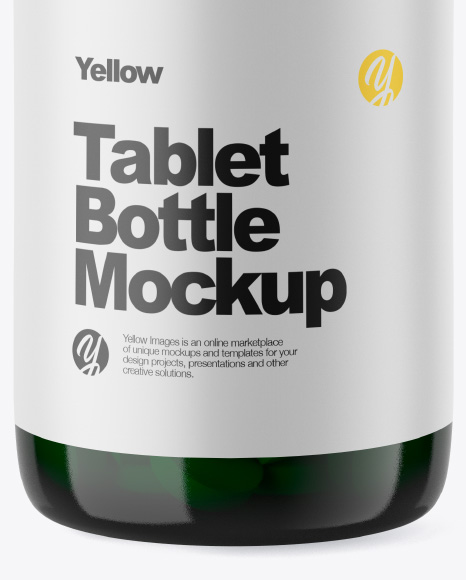 Green Tablet Bottle Mockup PSD #1