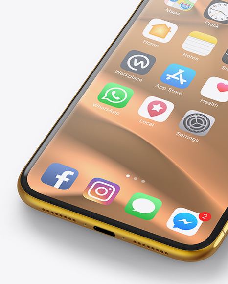 Apple Iphone X Mockup In Device Mockups On Yellow Images Object Mockups