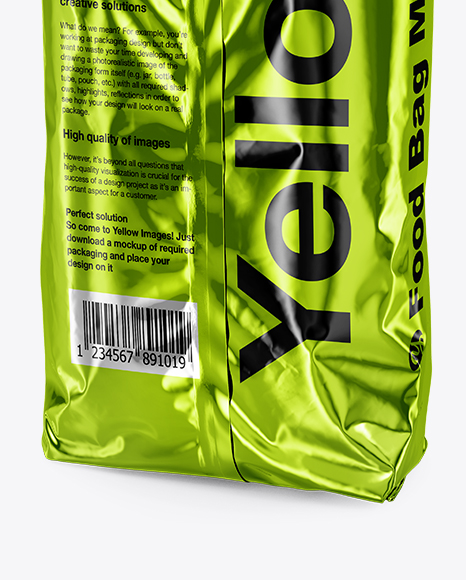 Metallic Food Bag Mockup PSD #1