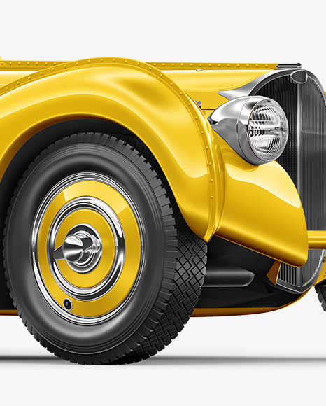 Download Retro Car Mockup Back Half Side View In Vehicle Mockups On Yellow Images Object Mockups Yellowimages Mockups