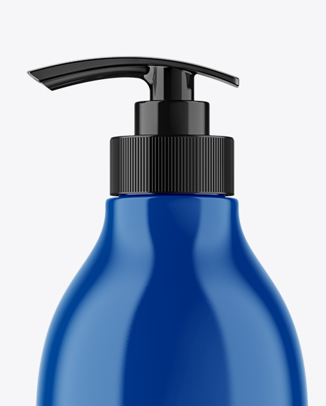 Glossy Bottle with Pump Mockup PSD #2