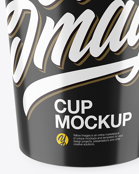 Glossy Cup Mockup in Cup & Bowl Mockups on Yellow Images Object Mockups