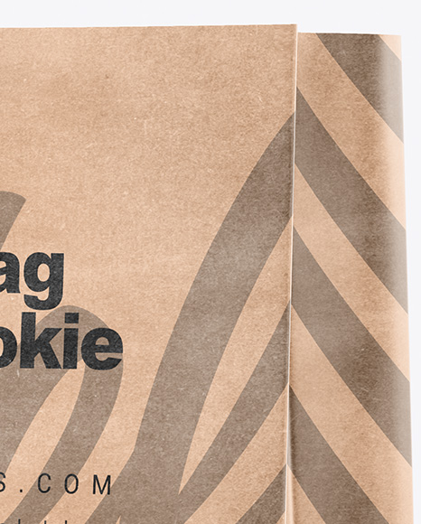 Kraft Bag With Cookie Mockup In Bag Sack Mockups On Yellow Images Object Mockups