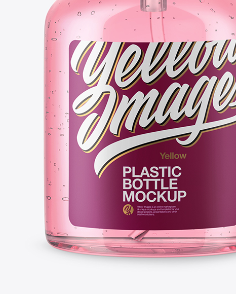 Clear Cosmetic Bottle with Pump Mockup PSD #1