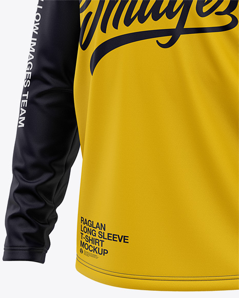 Download Download Mens Raglan Long Sleeve T Shirt Mockup Back View Yellowimages