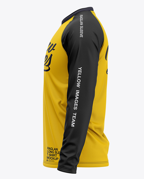 View Long Sleeve Jersey Mockup Half Side View Background ...