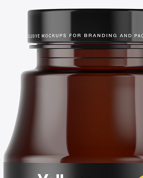 Amber Pills Bottle Mockup PSD #1