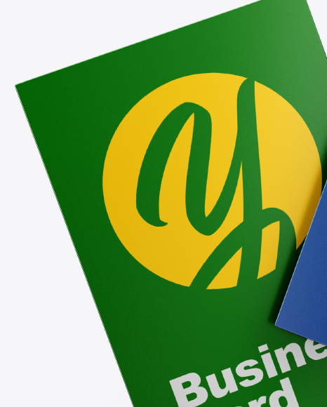 Two Matte Business Cards Mockup PSD #2