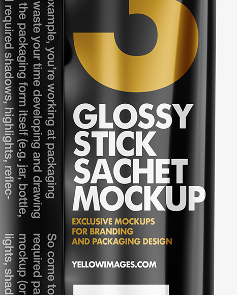 Glossy Stick Sachet Mockup In Sachet Mockups On Yellow Images Object Mockups