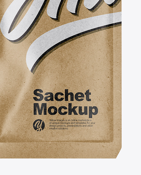 Download Kraft Sachet Mockup In Sachet Mockups On Yellow Images Object Mockups PSD Mockup Templates