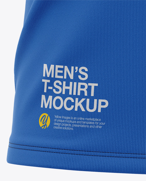 Men S Tight Round Collar T Shirt Front View In Apparel Mockups On Yellow Images Object Mockups