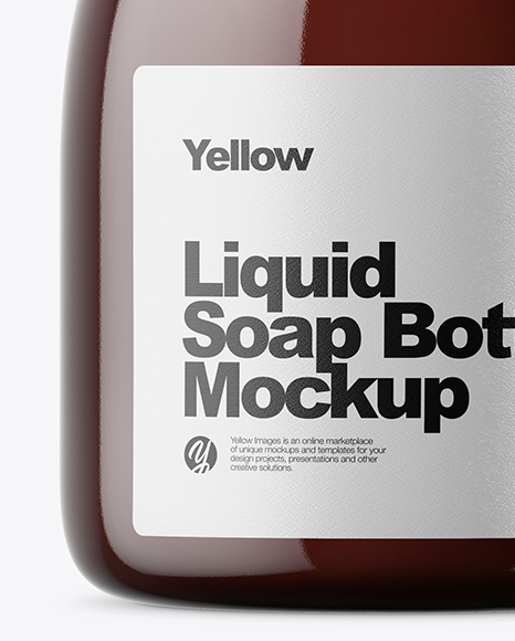 Amber Liquid Soap Bottle Mockup PSD #1