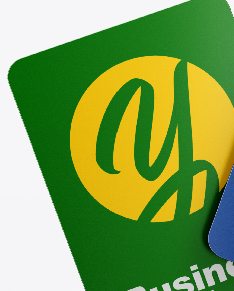 Two Matte Business Cards Mockup PSD #2