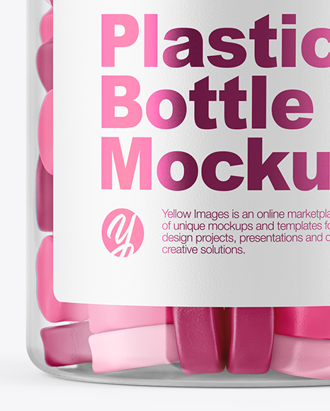 Download Plastic Bottle with Gummies Mockup in Bottle Mockups on ...