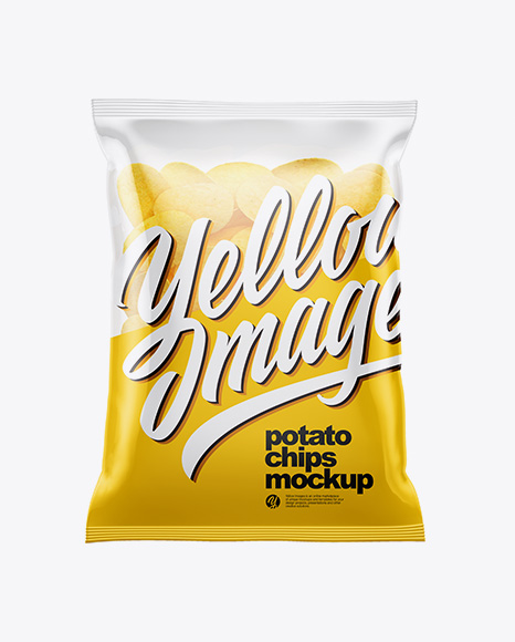 Download Clear Bag With Potato Chips Mockup in Bag & Sack Mockups on Yellow Images Object Mockups